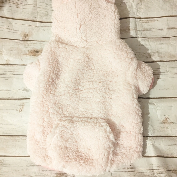 New Jessica Simpson Pink Sherba Fleece Dog Hoodie with Teddy Bear Ears - Picture 7 of 11